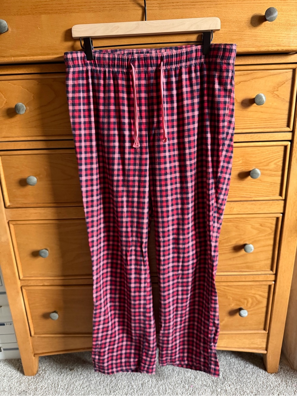 Old Navy Patterned Flannel Pajama Pants Womens Size Medium Red Gingham Plaid